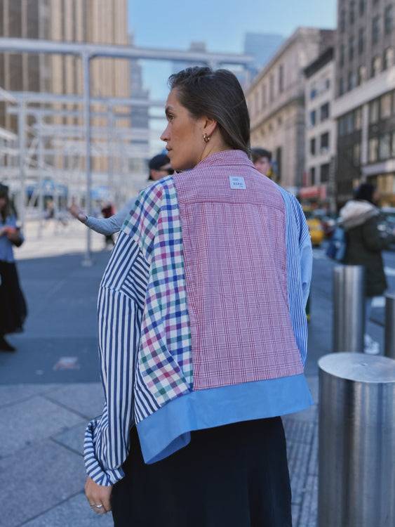 Nonoi Studio Blouson // Blau + Rot // Onesize Zeitbegrenzte Promotion
