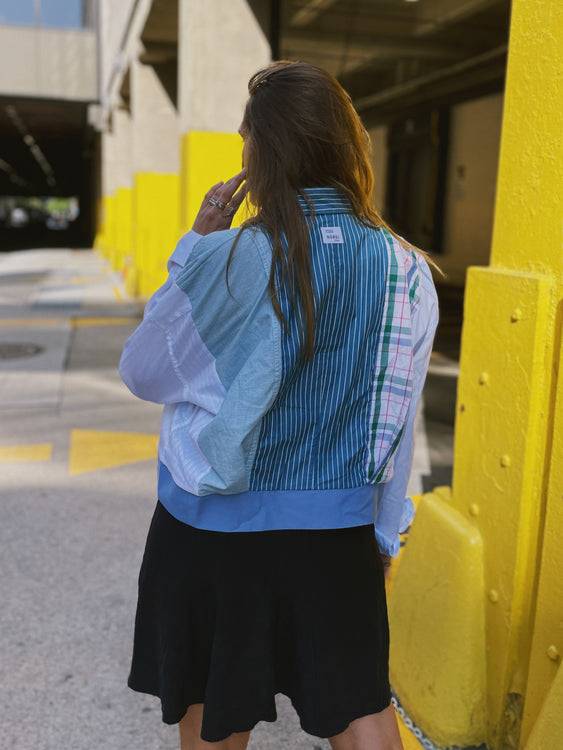 Nonoi Studio Blouson // Blau + Grün // Onesize Bis zu 50% Rabatt