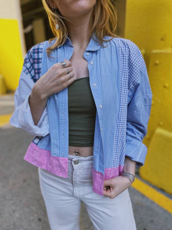 Nonoi Studio Blouson // Blau + Rosa // Onesize Bis zu 60% Rabatt