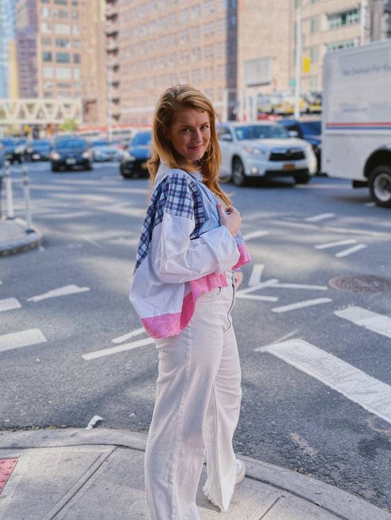 Nonoi Studio Blouson // Blau + Rosa // Onesize Bis zu 60% Rabatt