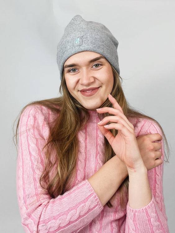 Nonoi Studio GRAUE MÜTZE "AUCKLAND" AUS KASCHMIR // UNISEX Fabrikverkauf