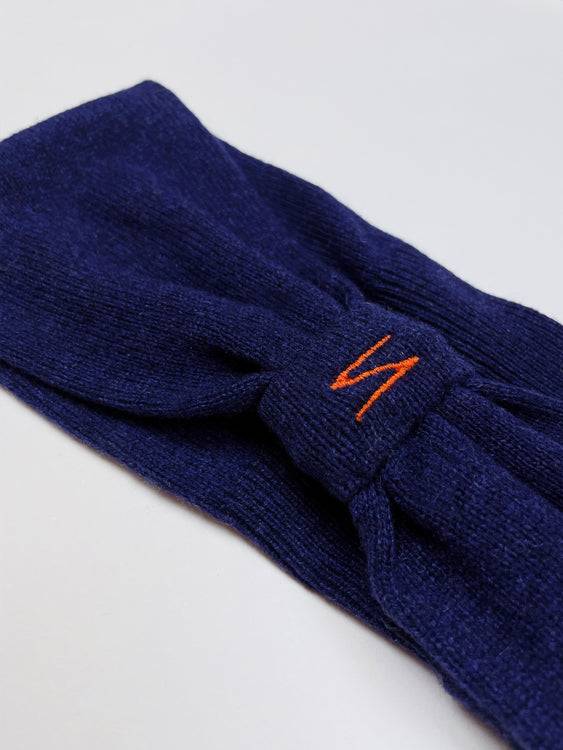 Nonoi Studio STIRNBAND "HUIBI" DUNKELBLAU // WOLLE Flash Sale