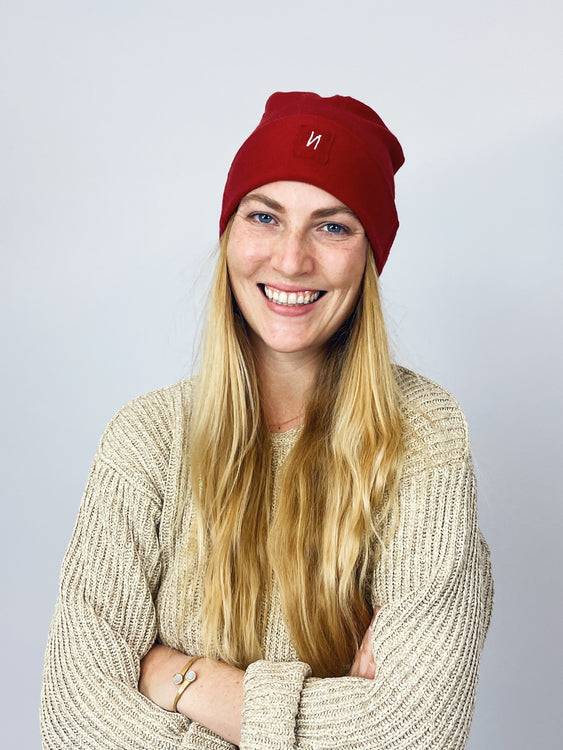 Nonoi Studio ROTE MÜTZE "PARIS" AUS KASCHMIR // UNISEX Osterangebot