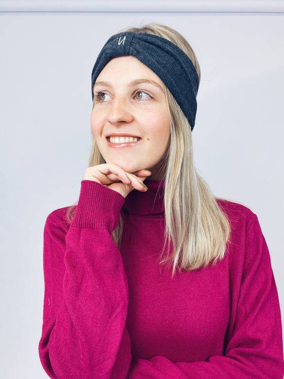 Nonoi Studio STIRNBAND "GLIO" DUNKELGRAU // WOLLE Vatertagsangebot