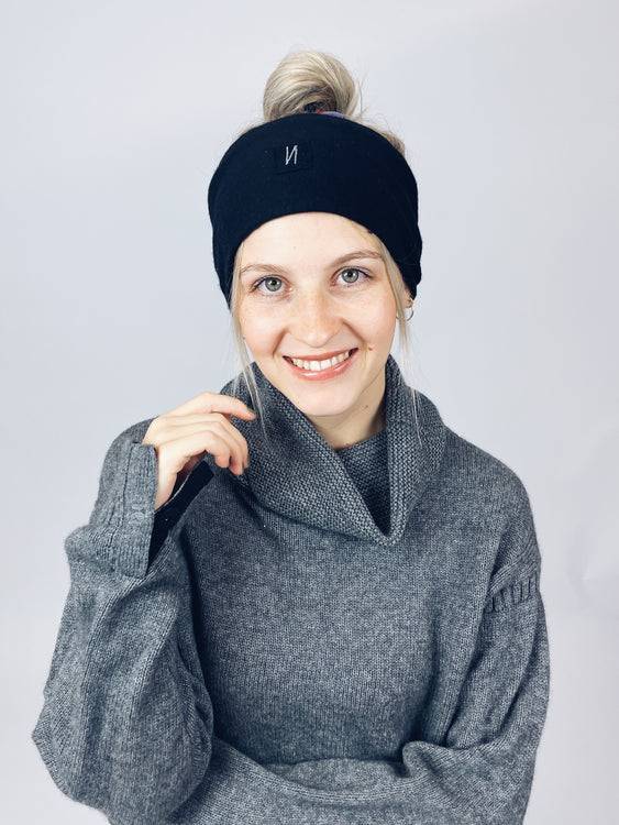 Nonoi Studio STIRNBAND "MONT" SCHWARZ // WOLLE Saisonale Angebote