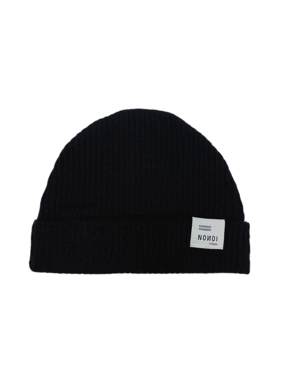 Nonoi Studio SCHWARZE MÜTZE "NERA" AUS KASCHMIR // UNISEX Riesige Ersparnisse
