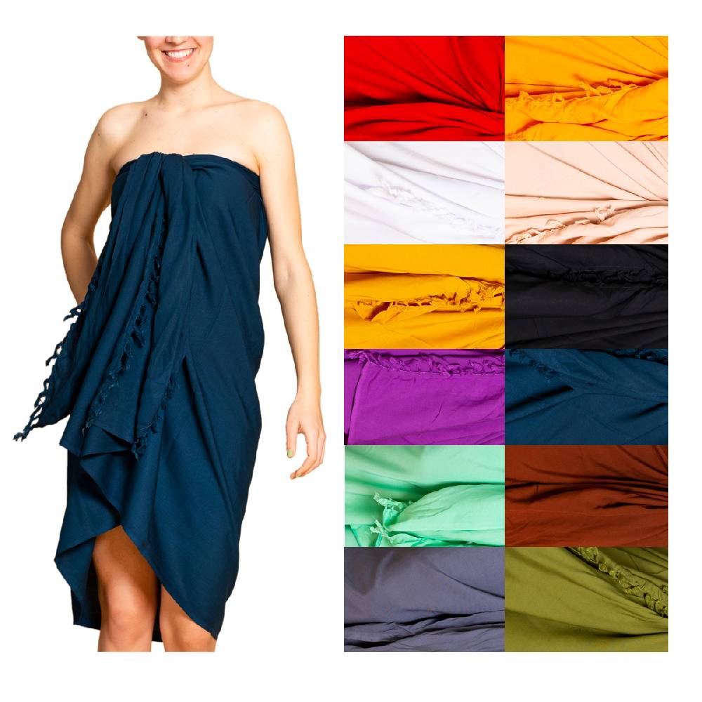 Panasiam Sarong unicolor in zwei Größen Top Angebot