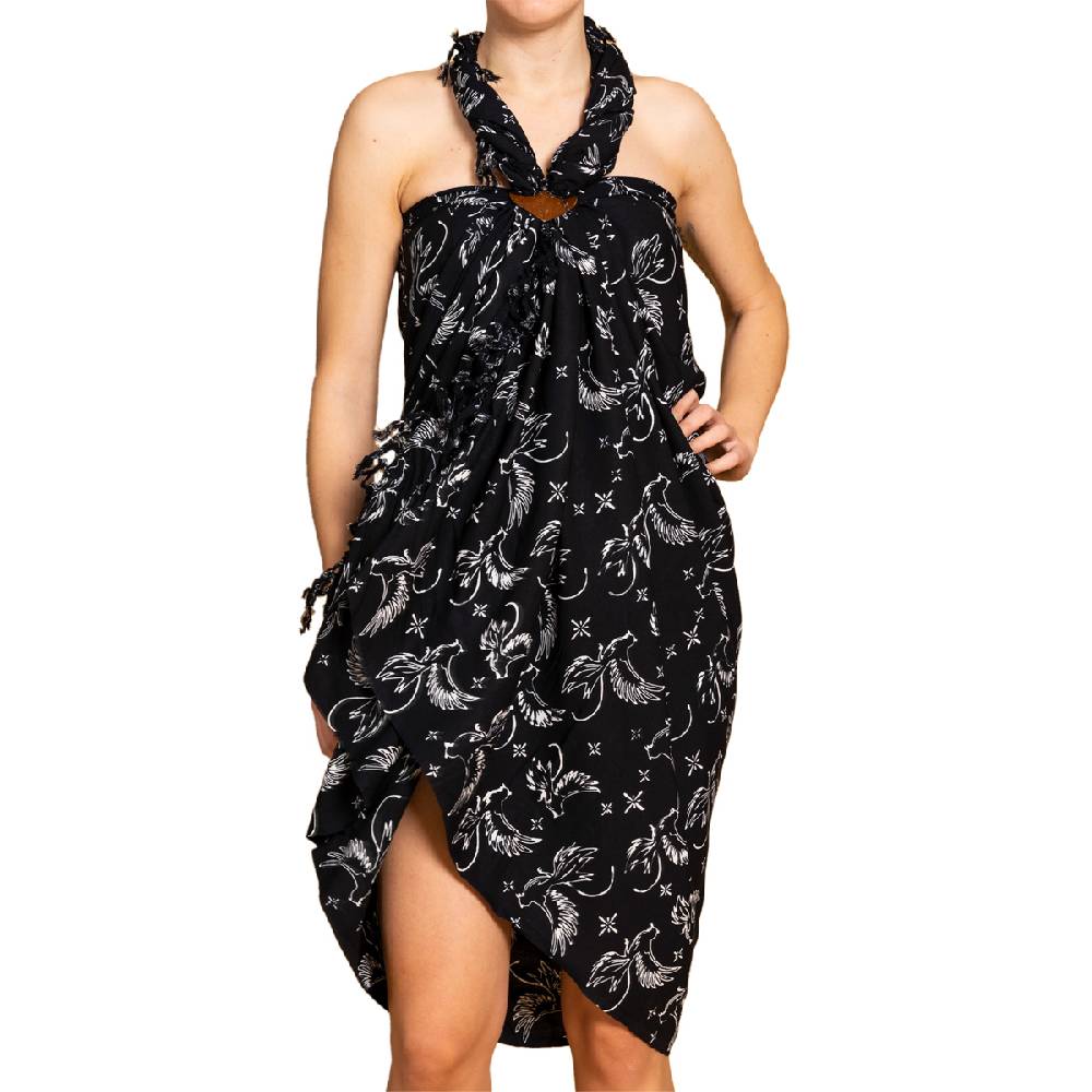 Panasiam Sarong Wachsbatik schwarz-weiß