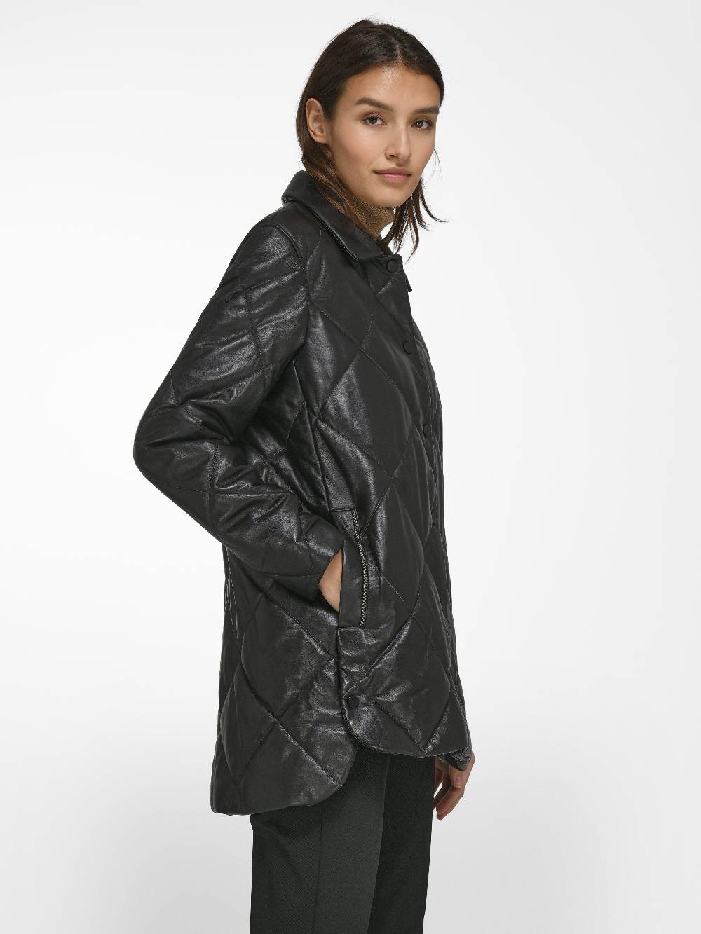 TALBOT RUNHOF X PETER HAHN Stepp-Lederjacke Clearance-Verkauf