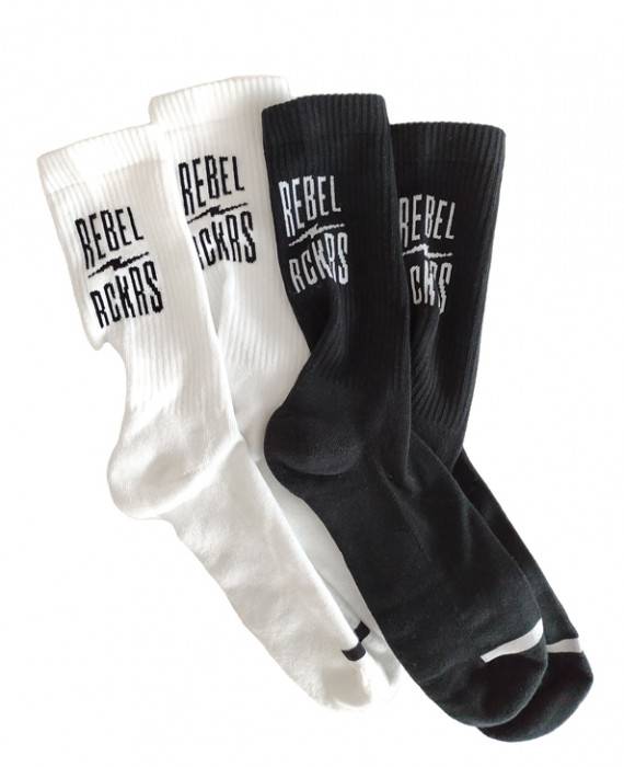 Rebel Rockers Font Sneaker Sock white Begrenztes Angebot
