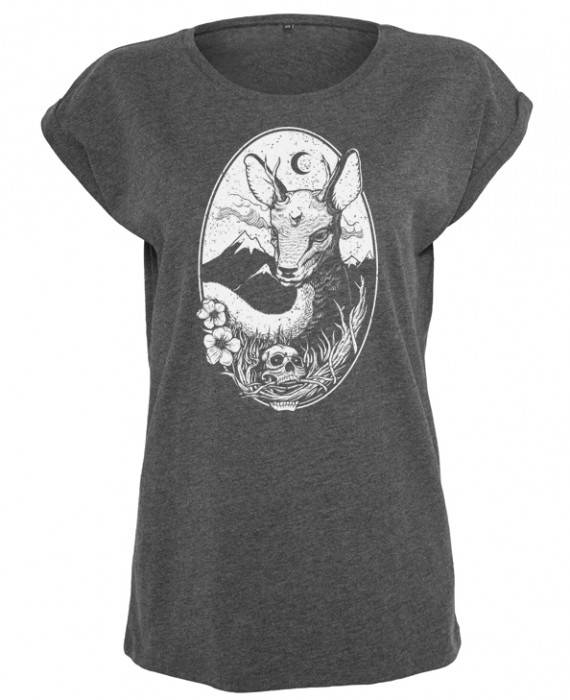 Rebel Rockers Deer Girl Loosefit Tee dark greyheather Bis zu 55% Rabatt