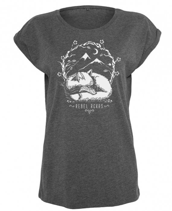 Rebel Rockers Fox Girl Loosefit Tee dark greyheather Discount Store für neue Produkte