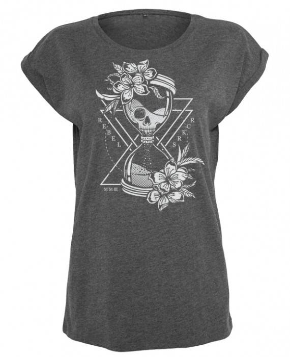 Rebel Rockers Hourglass Girl Loosefit Tee dark greyheather Nur noch ein Tag übrig