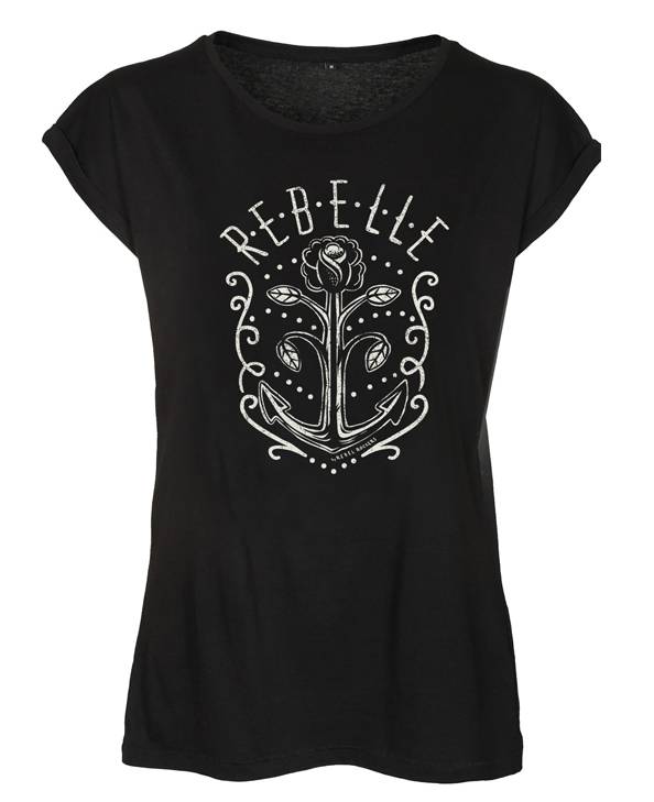 Rebel Rockers Fleur Girl Loosefit Tee blk Blitzverkäufe