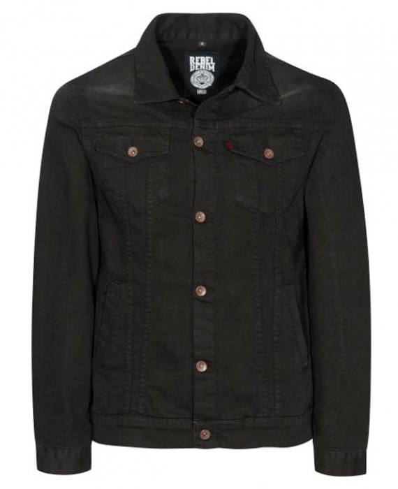 Rebel Rockers Jeans Jacke blk Sonderangebot