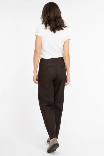 Recover Pants Bundfaltenhose Peggy in Dunkelbraun Artikelnummer REC-12641-U4143-887 Blitzangebot