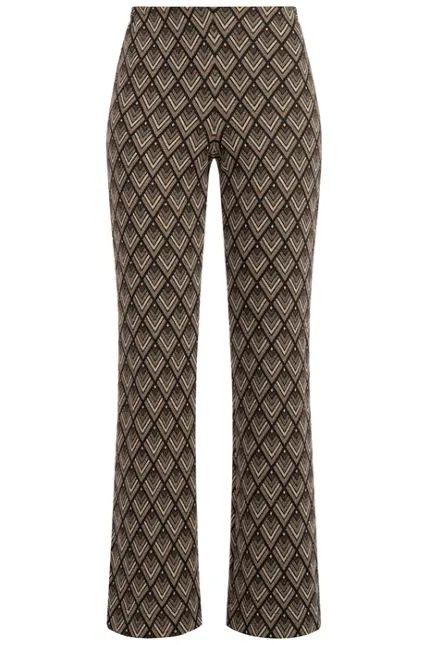 Recover Pants Jacquard-Strickhose Jasmin in SCHWARZ/ BRAUN/ BEIGE Artikelnummer REC-13409-4322-962 Wochenangebot