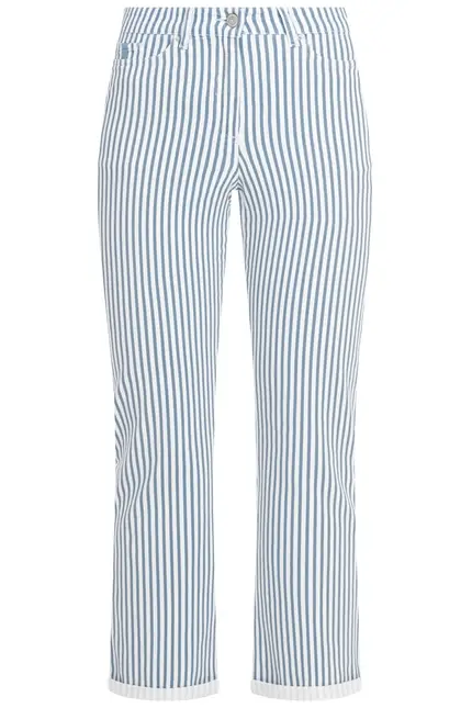 Recover Pants Frieda, Straght-Fit Hose in STREIFEN ECRU/ BLAU Artikelnummer REC-13395-4149-400 Begrenzte Freigabe