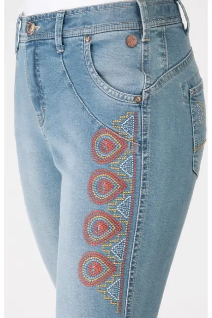 Recover Pants Jeans bestickt in blau Artikelnummer REC-12728-2629-100 Sonderangebot der Fabrik