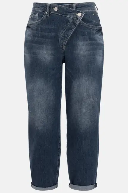 Recover Pants Gianna, Relaxed-Fit Jeans mit raffiniertem Verschluß in dark blue Artikelnummer REC-13388-4279-148 Discount Store für neue Produkte