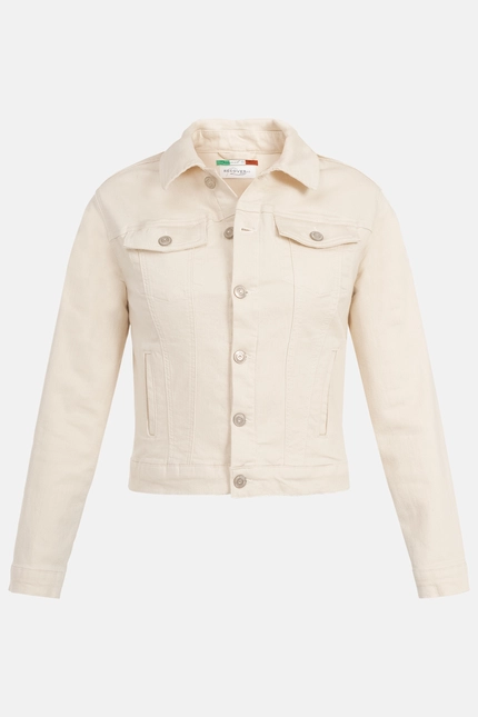 Recover Pants Chic, Jeansjacke in légèrer Passform in ECRU-NATUR Artikelnummer REC-30100-01-3883-111 Im Verkauf