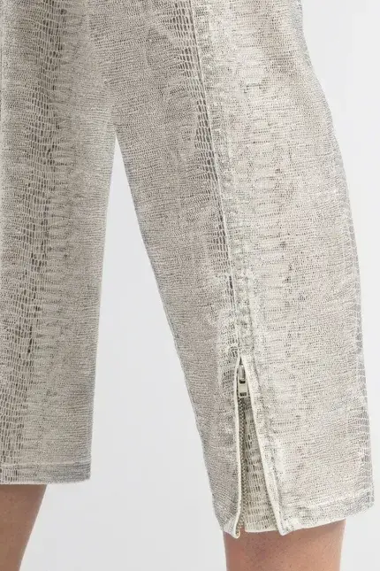 Recover Pants Hose mit Reptilprint in ECRU-ANTHRAZIT Artikelnummer REC-12664-01-4024-183 Fabrikpreis