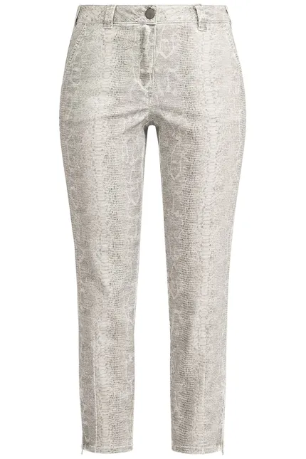 Recover Pants Hose mit Reptilprint in ECRU-ANTHRAZIT Artikelnummer REC-12664-01-4024-183 Fabrikpreis