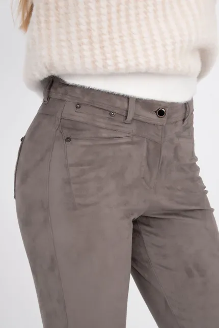 Recover Pants Hose in Wildlederoptik in DUNKELBRAUN Artikelnummer REC-11901-3049-890 Online Shopping