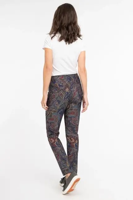 Recover Pants Hose mit Paisleydruck in DRUCK SCHWARZ-ROT-BLAU-BRAUN Artikelnummer REC-12563-4070-9 Muttertagsangebot