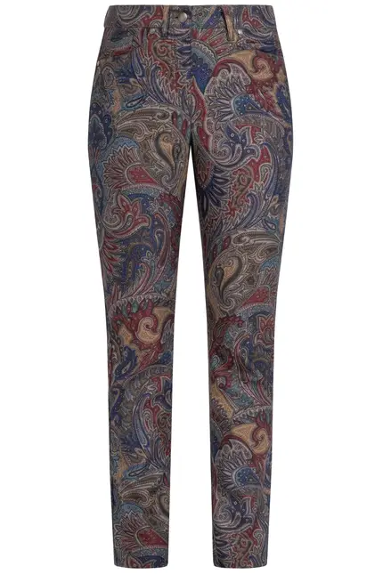 Recover Pants Hose mit Paisleydruck in DRUCK SCHWARZ-ROT-BLAU-BRAUN Artikelnummer REC-12563-4070-9 Muttertagsangebot