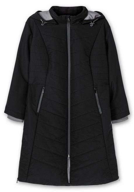 sheego Steppmantel mit seitlichen Reißverschlüssen - schwarz sheego Wochenangebot
