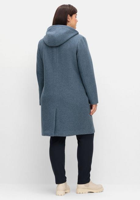 sheego Dufflecoat mit Wollanteil und Kapuze - taubenblau sheego Letzte 3 Tage