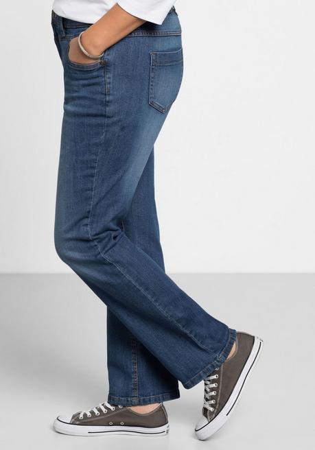 sheego Gerade Jeans mit Used-Effekten - blue Denim sheego JETZT KAUFEN