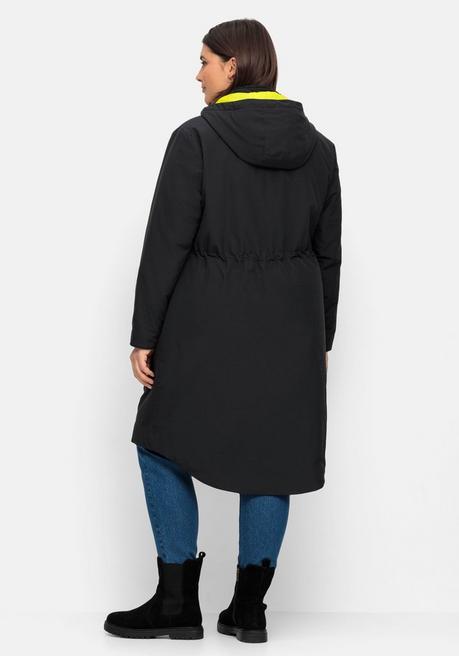 sheego Parka mit Kontrastfutter, wasserabweisend - schwarz sheego Neueste Stile