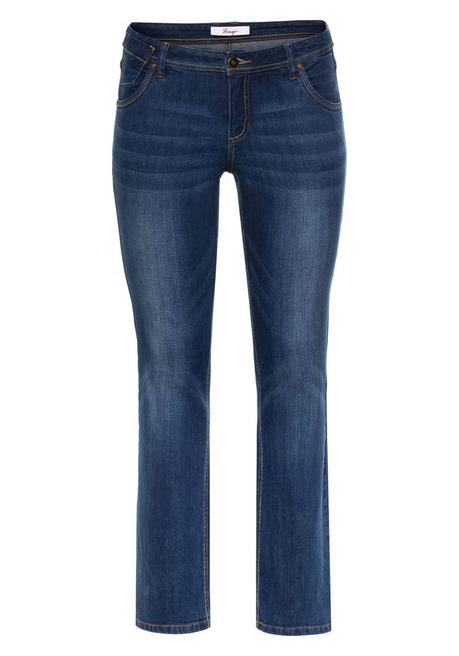 sheego Gerade Stretch-Jeans mit Used-Effekten - blue Denim sheego Letzter Tag