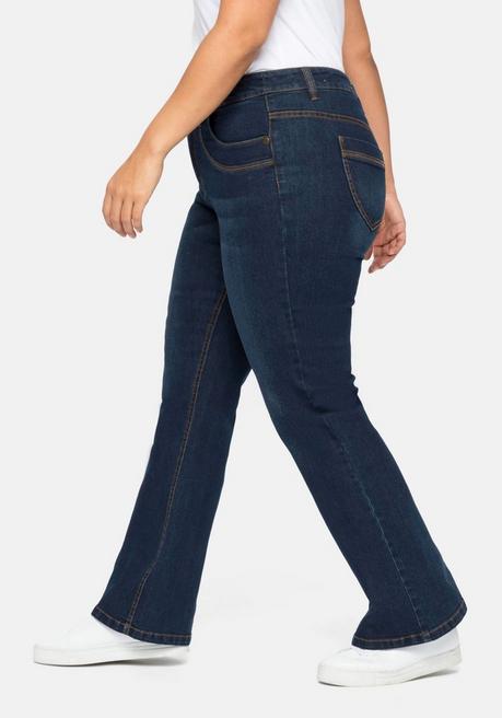 sheego Bootcut Jeans mit innen regulierbarer Bundweite - dark blue Denim sheego Nur für heute