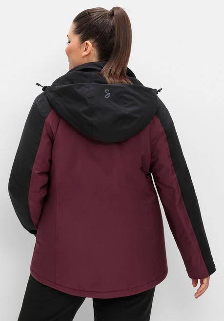 sheego Funktionsjacke mit Zwei-Wege-Reißverschluss - bordeaux-schwarz sheego Vierteljährliche Förderung