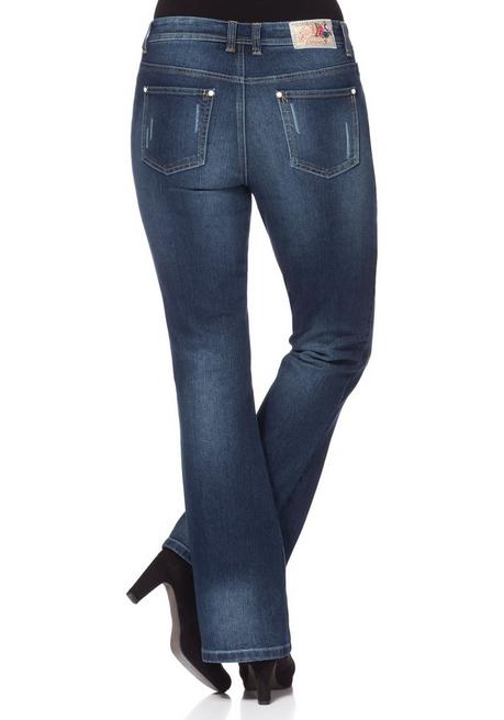 sheego by Joe Browns Bootcut Stretch-Jeans im Used-Look - dark blue Denim sheego Super Rabatt