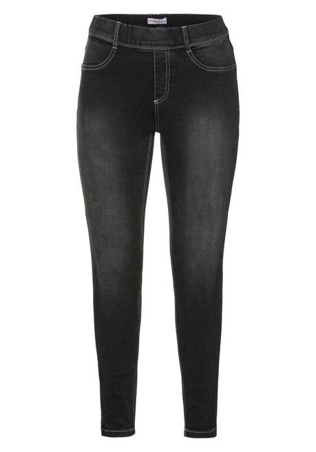 sheego Jeggings in Power-Stretch-Qualität, mit Schlupfbund - black Denim sheego 50% Rabatt mit kostenlosem Versand