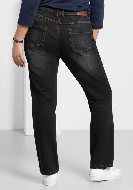 sheego Gerade Jeans mit Used-Effekten - black Denim sheego Kostenloser Versand international