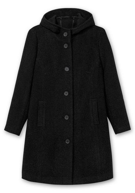 sheego Kapuzenmantel in kuscheliger Bouclé-Qualität - schwarz sheego Black Friday Preise
