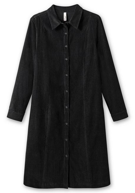 sheego Hemdblusenkleid aus weichem Cord - schwarz sheego Rabatte dieses Monats