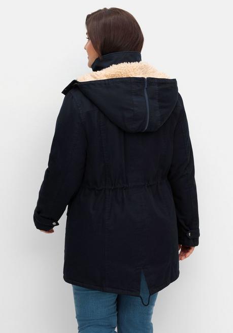 sheego Warm wattierter Parka mit Taillen-Tunnelzug - nachtblau sheego Outlet