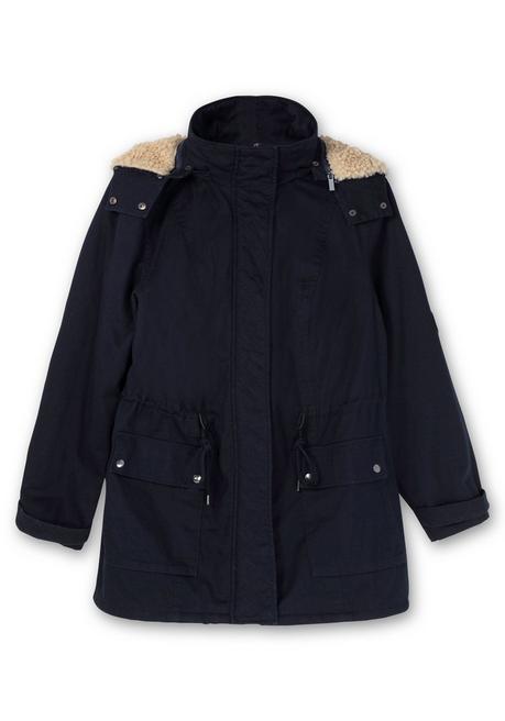 sheego Warm wattierter Parka mit Taillen-Tunnelzug - nachtblau sheego Outlet