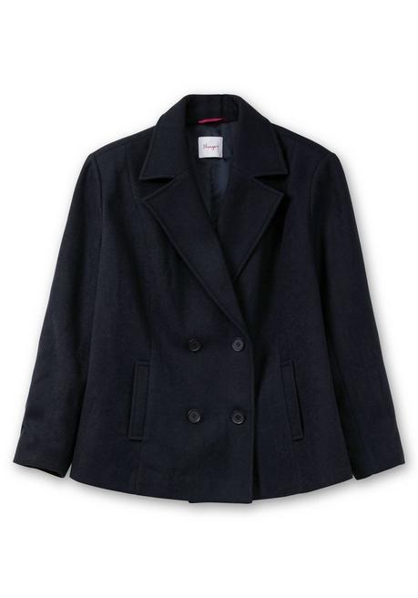 sheego Kurze, gefütterte Cabanjacke mit Wollanteil - tiefblau sheego Limitierter Zeitrabatt