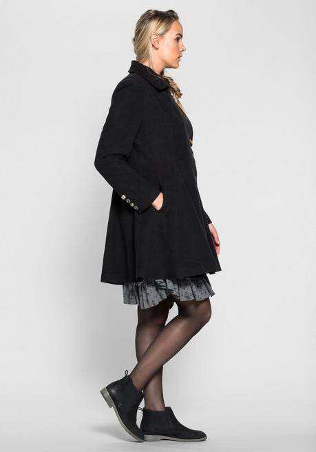 sheego by Joe Browns Kurzmantel im asymmetrischen Schnitt - schwarz sheego Fabrikpreis