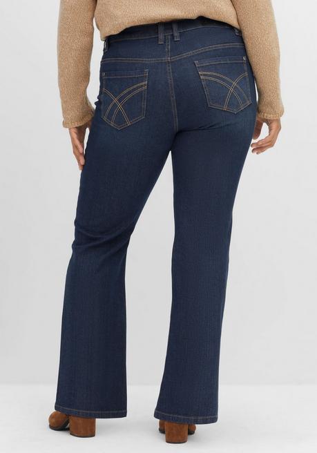 sheego Bootcut-Jeans mit Kontrastnähten - dark blue Denim sheego Rabatt