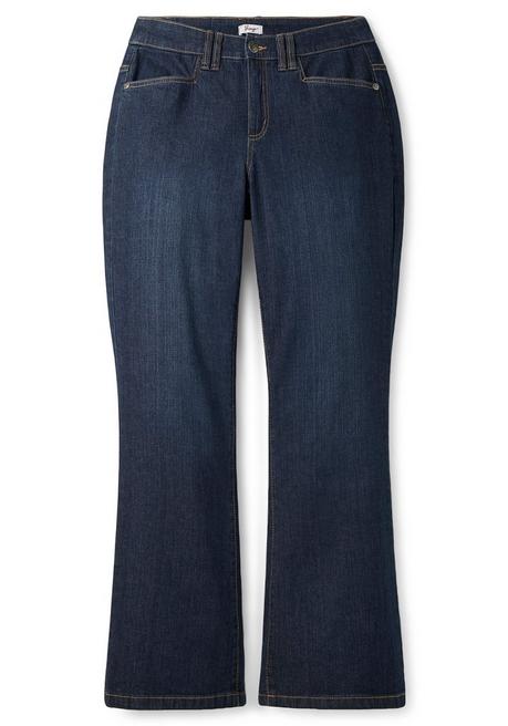 sheego Bootcut-Jeans mit Kontrastnähten - dark blue Denim sheego Rabatt
