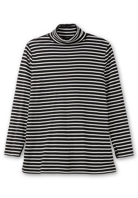 sheego Ringelshirt mit Rollkragen, in Rippqualität - schwarz-weiß sheego Heißer Verkauf