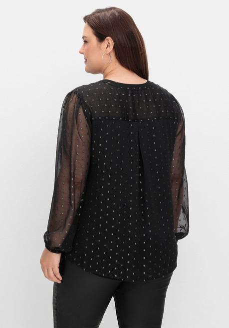 sheego by Joe Browns Chiffonbluse mit eingewebten Glanzfäden - schwarz gemustert sheego Online Outlet